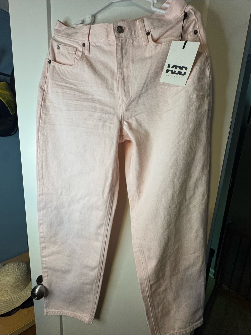 High-Rise Light Pink Straight Jeans